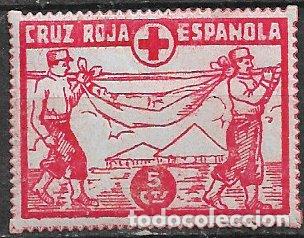Sellos: GUERRA CIVIL Vi&ntilde;etas Pol&iacute;ticas. GUILLAM&Oacute;N n&ordm; 1663 * * Cruz Roja Espa&ntilde;ola