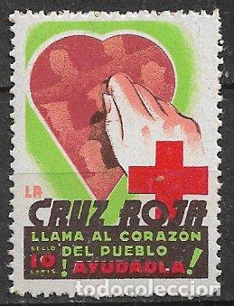 Sellos: GUERRA CIVIL Vi&ntilde;etas Pol&iacute;ticas. GUILLAM&Oacute;N n&ordm; 1640 * * Cruz Roja Espa&ntilde;ola