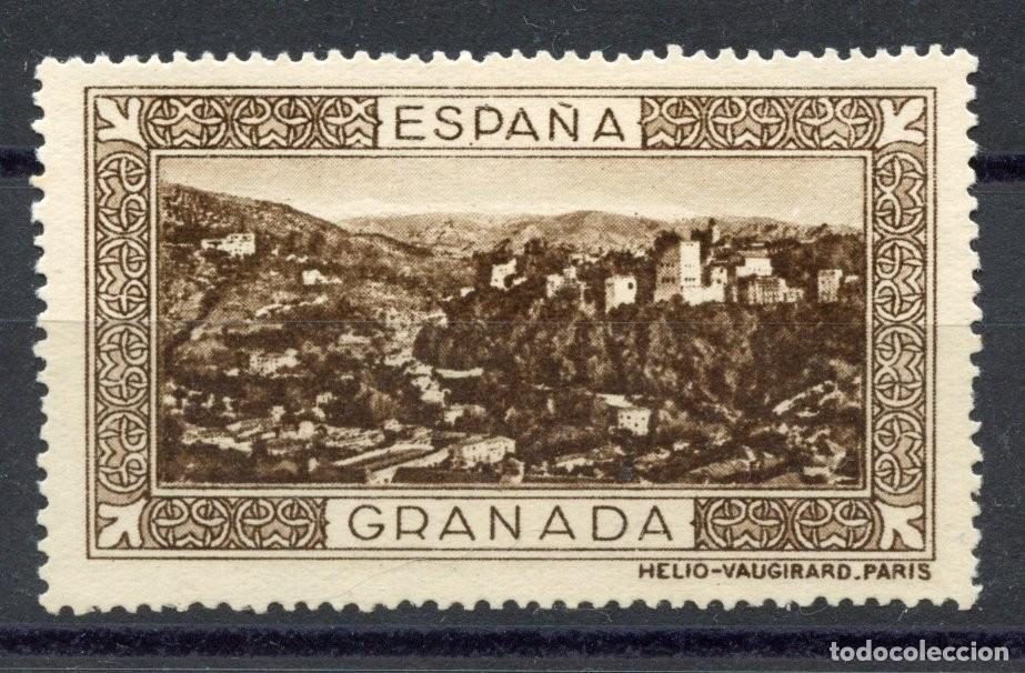 Sellos: SELLOS LOCALES. GRANADA. VI&Ntilde;ETA PUBLICITARIA TUR&Iacute;STICA DEL PATRONATO NACIONAL DE TURISMO 01