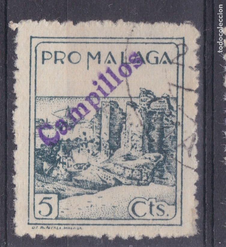 Sellos: SS6 - Guerra Civil Local Pro MALAGA. Sobrecarga Tamp&oacute;n Violeta CAMPILLOS