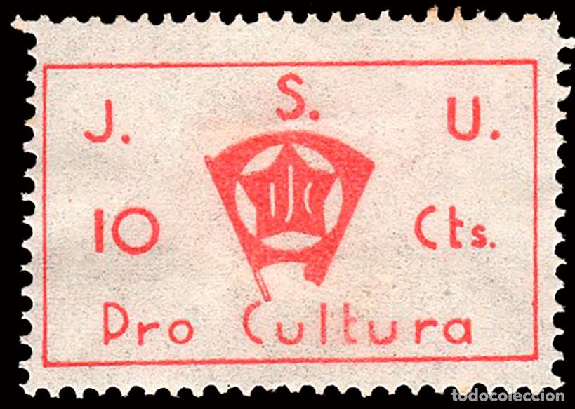 Sellos: Espa&ntilde;a - Guerra Civil - Vi&ntilde;etas Pol&iacute;ticas - Allepuz o 1518 - &rdquo;10 cts. Pro Cultura&rdquo;