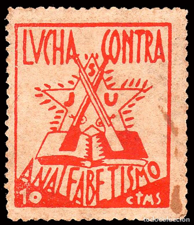 Sellos: Espa&ntilde;a - Guerra Civil - Vi&ntilde;etas Pol&iacute;ticas - Allepuz (*) 1520 - &rdquo;10 cts. Lucha contra el..&rdquo;