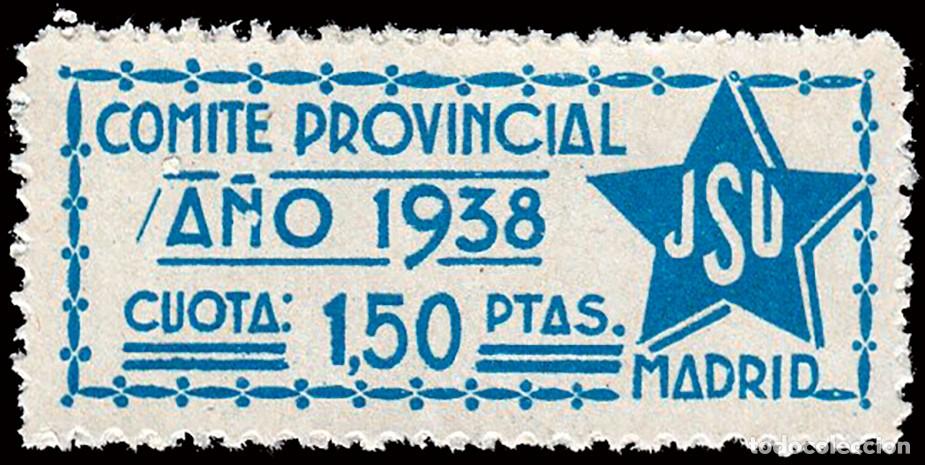 Sellos: Espa&ntilde;a - Guerra Civil - Vi&ntilde;etas Pol&iacute;ticas - Allepuz ** 1544 - &rdquo;JSU - 1,50 Pta. Comit&eacute;...&rdquo;