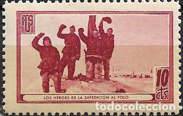 Sellos: GUERRA CIVIL Vi&ntilde;etas Pol&iacute;ticas. GUILLAM&Oacute;N n&ordm; 1692 F * * Los h&eacute;roes expedici&oacute;n al Polo
