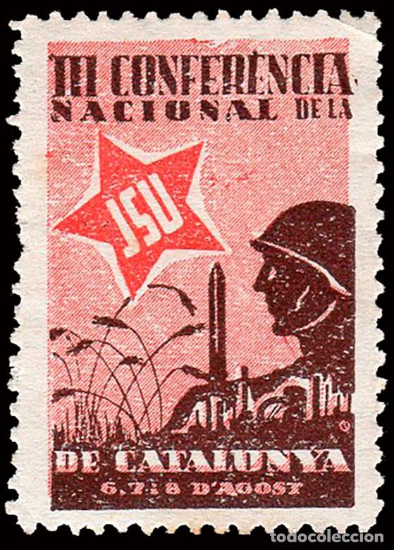 Sellos: Espa&ntilde;a - Guerra Civil - Vi&ntilde;etas Pol&iacute;ticas - Allepuz (*) 1576 - &rdquo;III Conf. de JSU de Catalunya&rdquo;