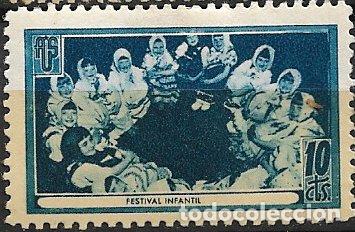 Briefmarken: GUERRA CIVIL Vi&ntilde;etas Pol&iacute;ticas. GUILLAM&Oacute;N n&ordm; 1703 D * Festival Infantil