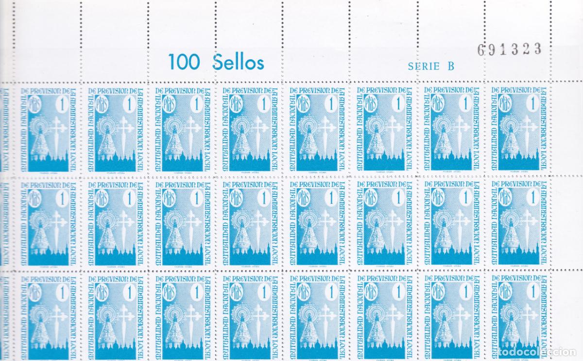 Sellos: GP14- PARAFISCALES MUTUALIDAD Previsi&oacute;n Administracion Local 1 Pta . Hoja Completa 100 Sellos **
