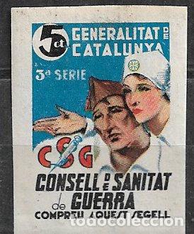 Sellos: GUERRA CIVIL Vi&ntilde;etas Pol&iacute;ticas. GUILLAM&Oacute;N n&ordm; 2139 a * Consejo de Sanidad de Guerra