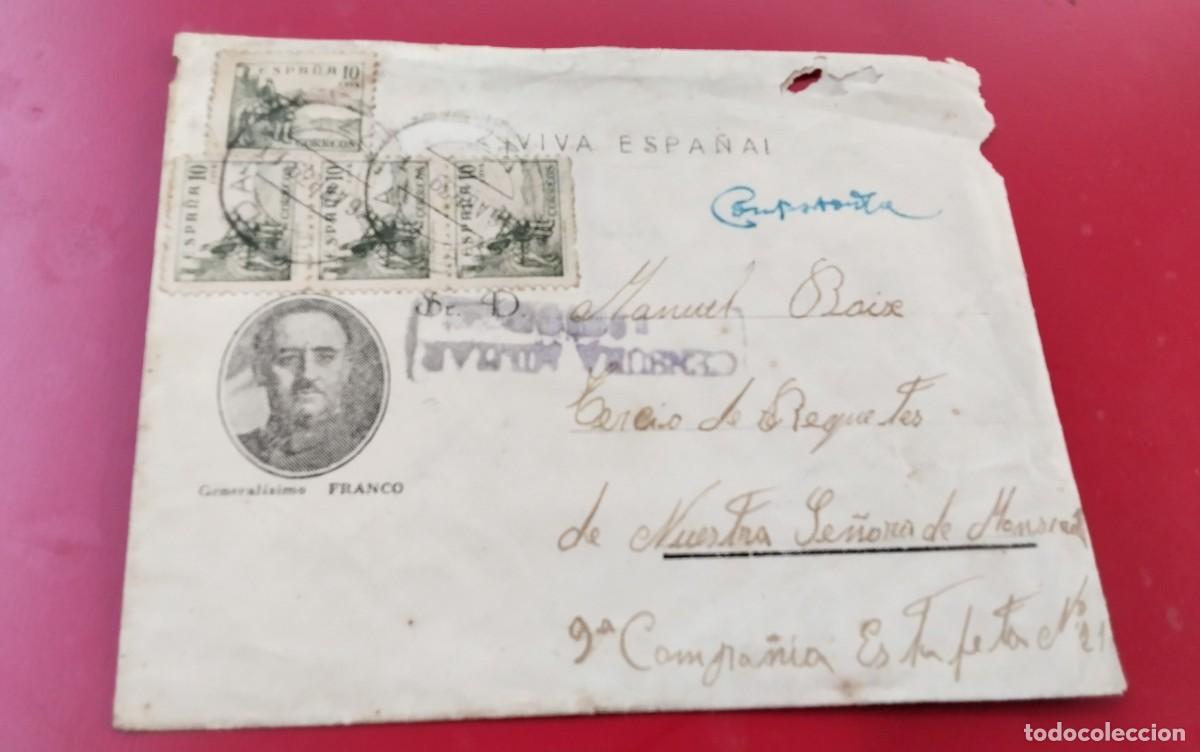 Sellos: GUERRA CIVIL SOBRE CIRCULADO DE LERIDA A TERCIO REQUETES CON CENSURA MILITAR VER DESCRIPCION
