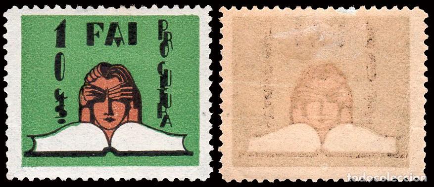 Sellos: Espa&ntilde;a - Guerra Civil - Vi&ntilde;etas Pol&iacute;ticas - Allepuz * 1920 - &rdquo; Pro Cultura&rdquo; - Calcado