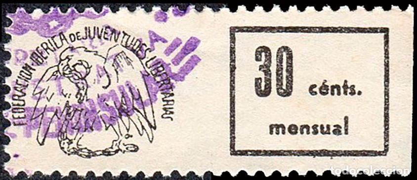 Sellos: Espa&ntilde;a - Guerra Civil - Vi&ntilde;etas Pol&iacute;ticas - Allepuz o 1956 - &rdquo;30 cts. Cotizaci&oacute;n mensual&rdquo;