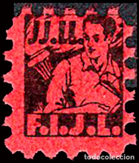 Sellos: Espa&ntilde;a - Guerra Civil - Vi&ntilde;etas Pol&iacute;ticas - Allepuz ** 1974 - &rdquo;J.J.L.L. - F.I.J.L. -Sello cotizaci&oacute;n