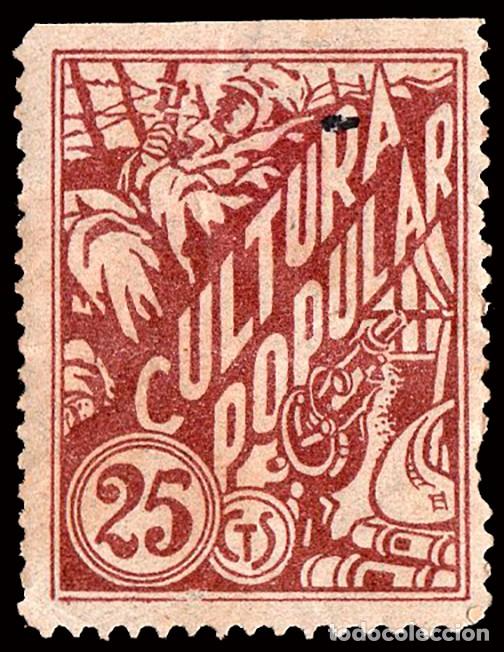 Sellos: Espa&ntilde;a - Guerra Civil - Vi&ntilde;etas Pol&iacute;ticas - Allepuz (*) 2069 - &rdquo;10 cts. Cultura Popular&rdquo;