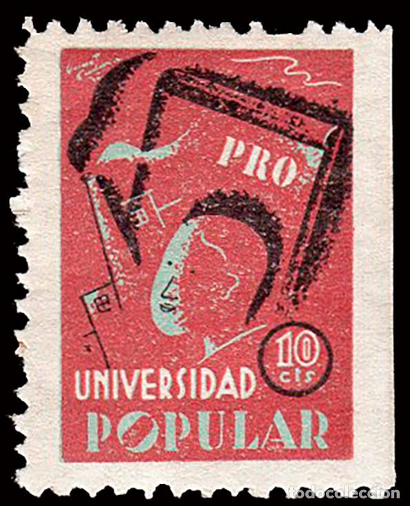 Sellos: Espa&ntilde;a - Guerra Civil - Vi&ntilde;etas Pol&iacute;ticas - Allepuz ** 2181 - &rdquo;10 cts. Pro Universidad Popular&rdquo;