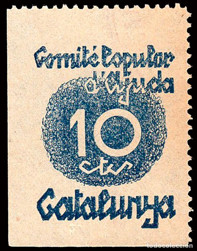 Sellos: Espa&ntilde;a - Guerra Civil - Vi&ntilde;etas Pol&iacute;ticas - Allepuz * 2286 - &rdquo;10 cts. Comit&eacute; Popular d'Ajuda&rdquo;