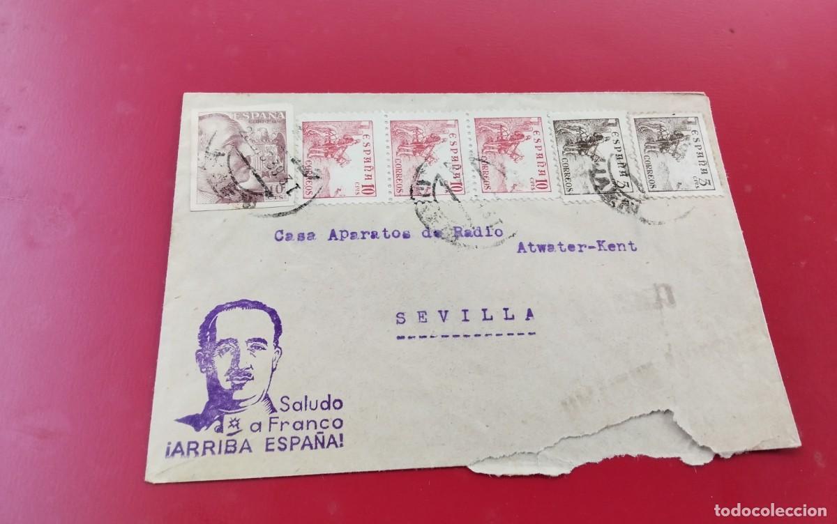 Sellos: GUERRA CIVIL FRONTAL CIRCULADO DE JAEN A SEVILLA CON CENSURA MILITAR VER DESCRIPCION