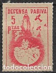 Sellos: GUERRA CIVIL Vi&ntilde;etas Pol&iacute;ticas. GUILLAM&Oacute;N n&ordm; 2496 (*) Defensa Pasiva