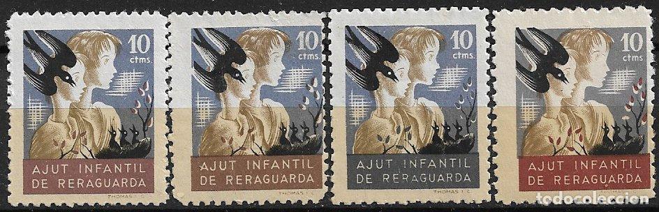 Sellos: GUERRA CIVIL Vi&ntilde;etas Pol&iacute;ticas. GUILLAM&Oacute;N n&ordm; 2291 a 2294 (*) / * * Pro Infancia