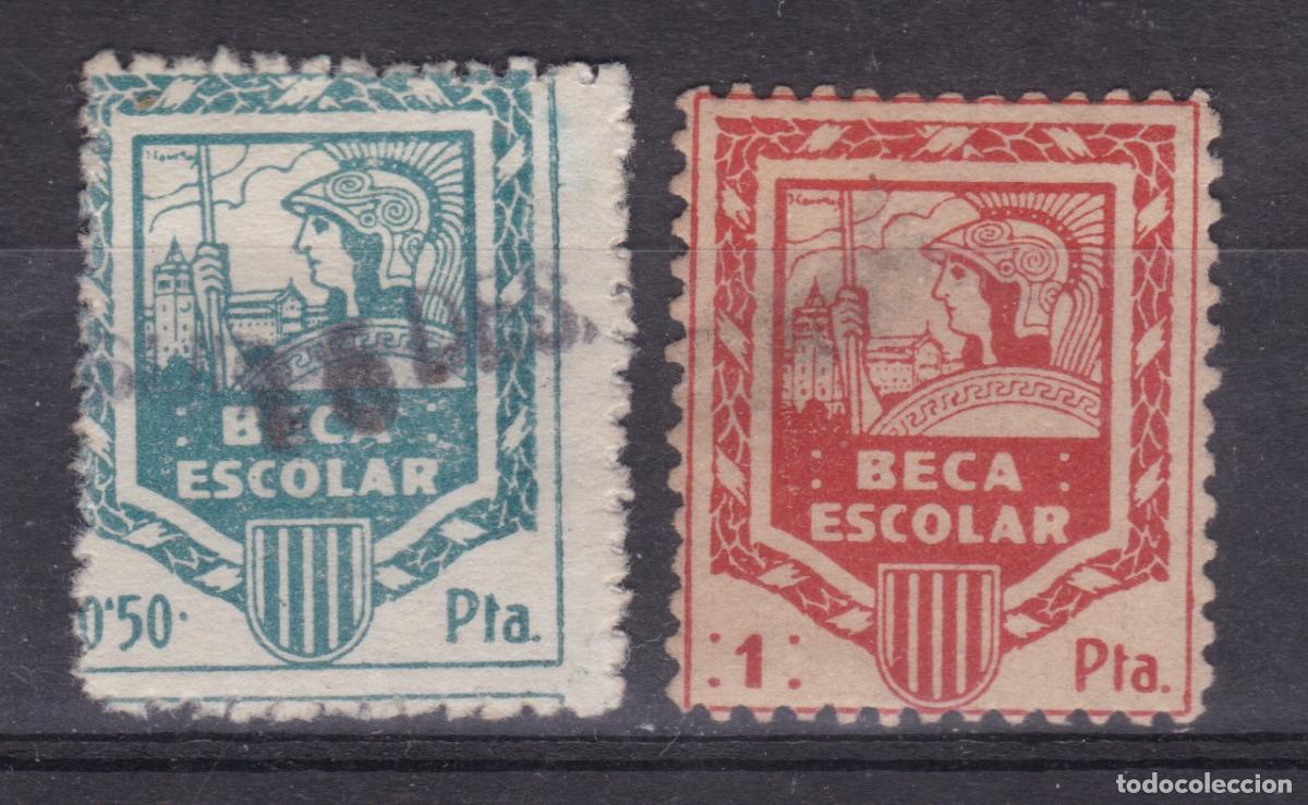 Sellos: FC4-116- PARAFISCALES BECA ESCOLAR 0.50 y 1 Pta . Usados
