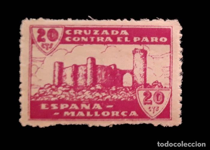 Sellos: CRUZADA CONTRA EL PARO, MALLORCA, ESPA&Ntilde;A, 20 CTS, NUEVO SIN FIJASELLOS CON N&Uacute;MERO AL DORSO