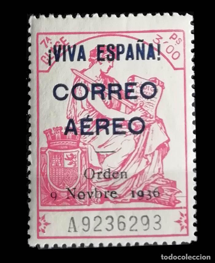 Sellos: POLIZA 7&ordf; CLASE SOBRECARGA &iexcl;VIVA ESPA&Ntilde;A CORREO A&Eacute;REO - 3 PTAS