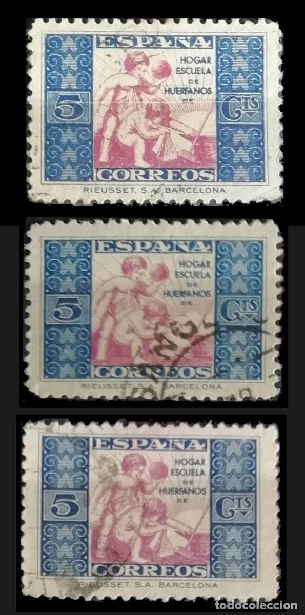 Sellos: 3 SELLOS HOGAR ESCUELA HUERFANOS DE CORREOS 5 CTS