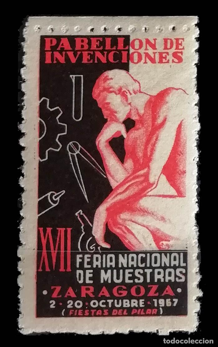 Sellos: ZARAGOZA, 1967. VI&Ntilde;ETA XVII FERIA DE MUESTRAS. PABELLON DE INVENCIONES, nuevo con goma MNH **, vi&ntilde;et