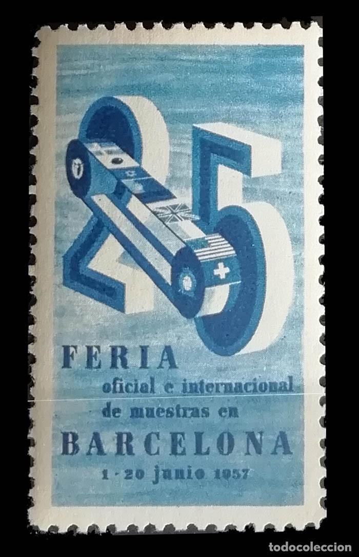 Sellos: Vi&ntilde;eta de la feria de Barcelona 1957, nuevo con goma sin charnela MNH **