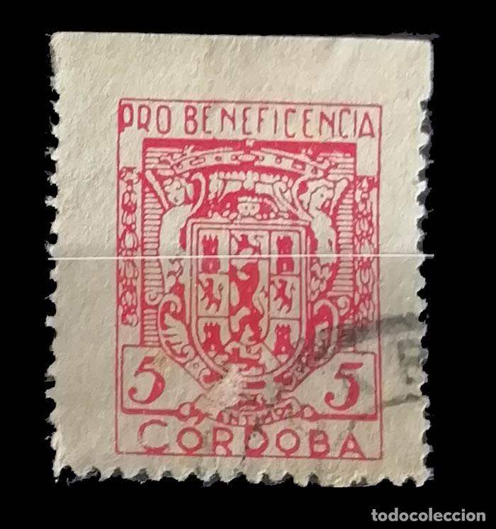 Sellos: Espa&ntilde;a Guerra Civil Pro Beneficencia Cordoba, usado, sello local