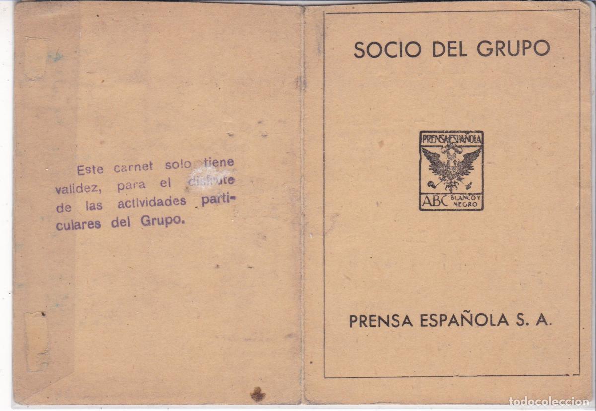 Sellos: SS14- PARAFISCALES Cup&oacute;n en Carnet Grupo PRENSA ESPA&Ntilde;OLA 1958