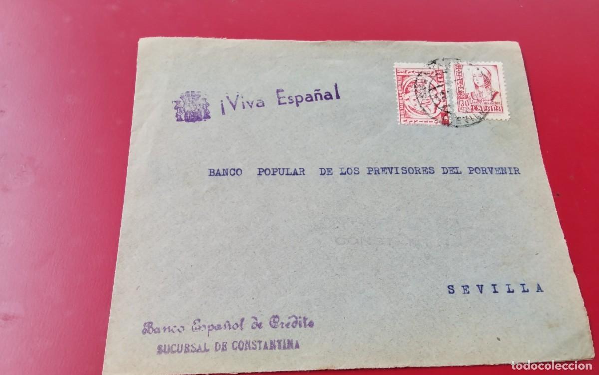 Sellos: GUERRA CIVIL SOBRE CIRCULADO DE CONSTANTINA A SEVILLA , VER DESCRIPCION