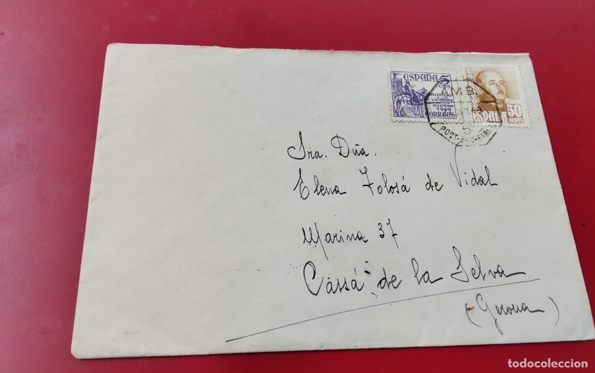 Sellos: CASSA DE LA SELVA SOBRE CIRCULADO DESDE FIGUERES CARTA INTERIOR MATASELLO AMBULANTE PORT-BOU BARNA