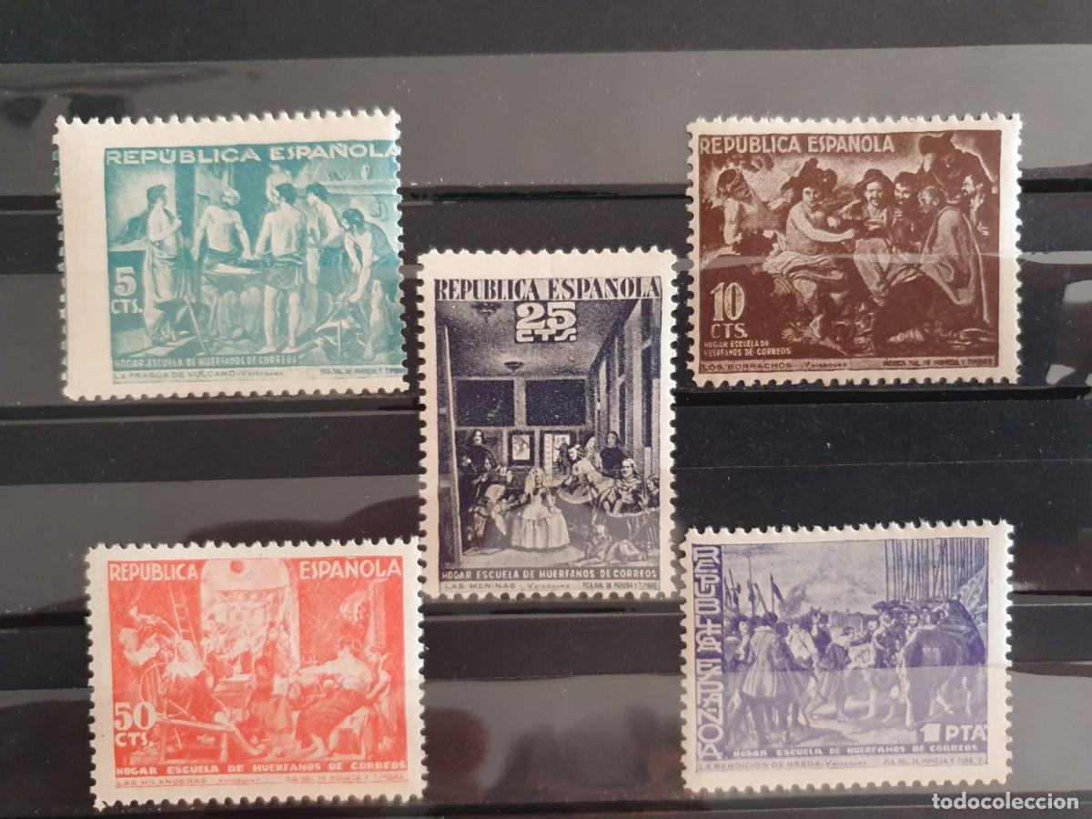 Sellos: EDIFIL 29 ** a 33 ** BENEFICENCIA ESPA&Ntilde;A 1938 VELAZQUEZ