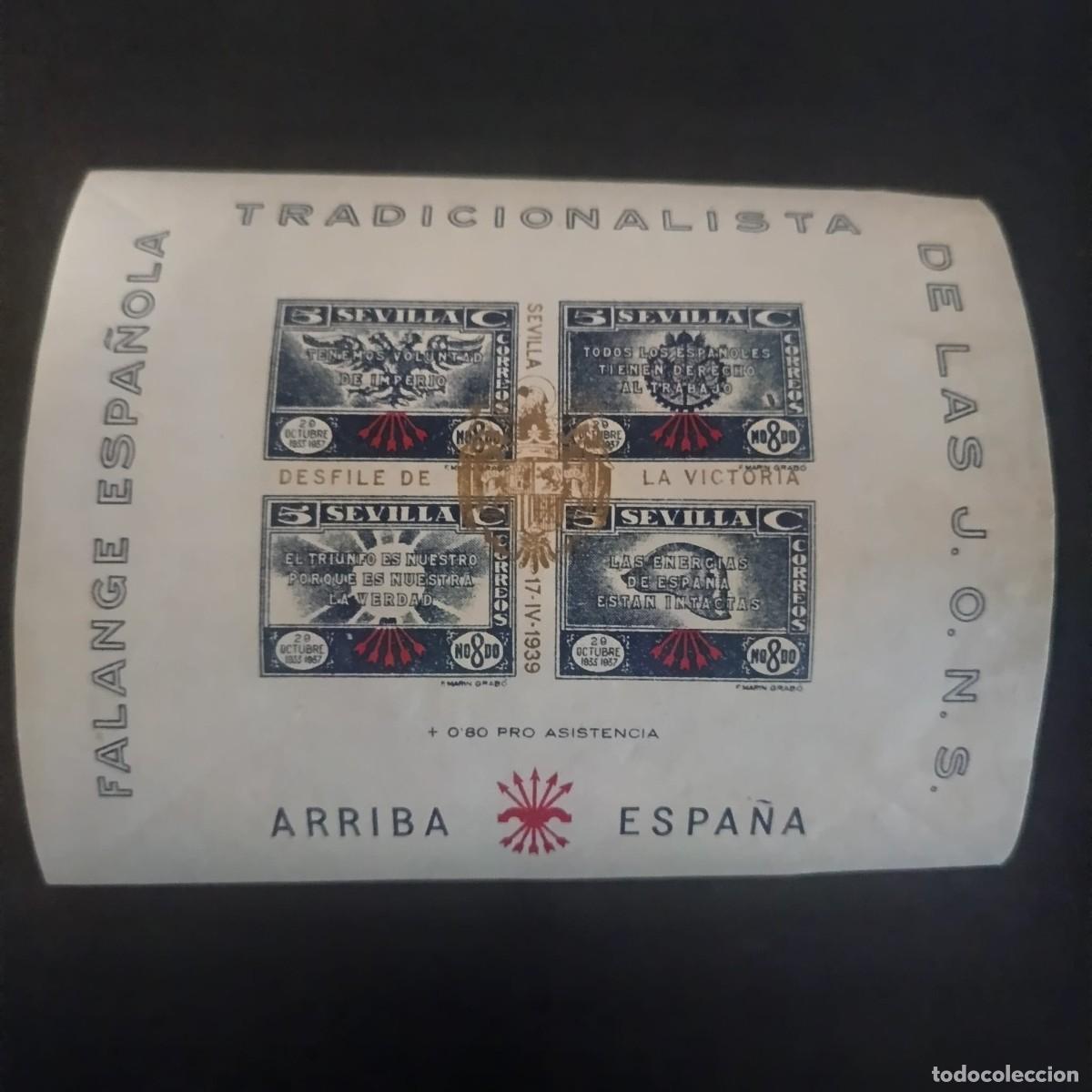 Sellos: Sevilla, Hoja bloque de Falange