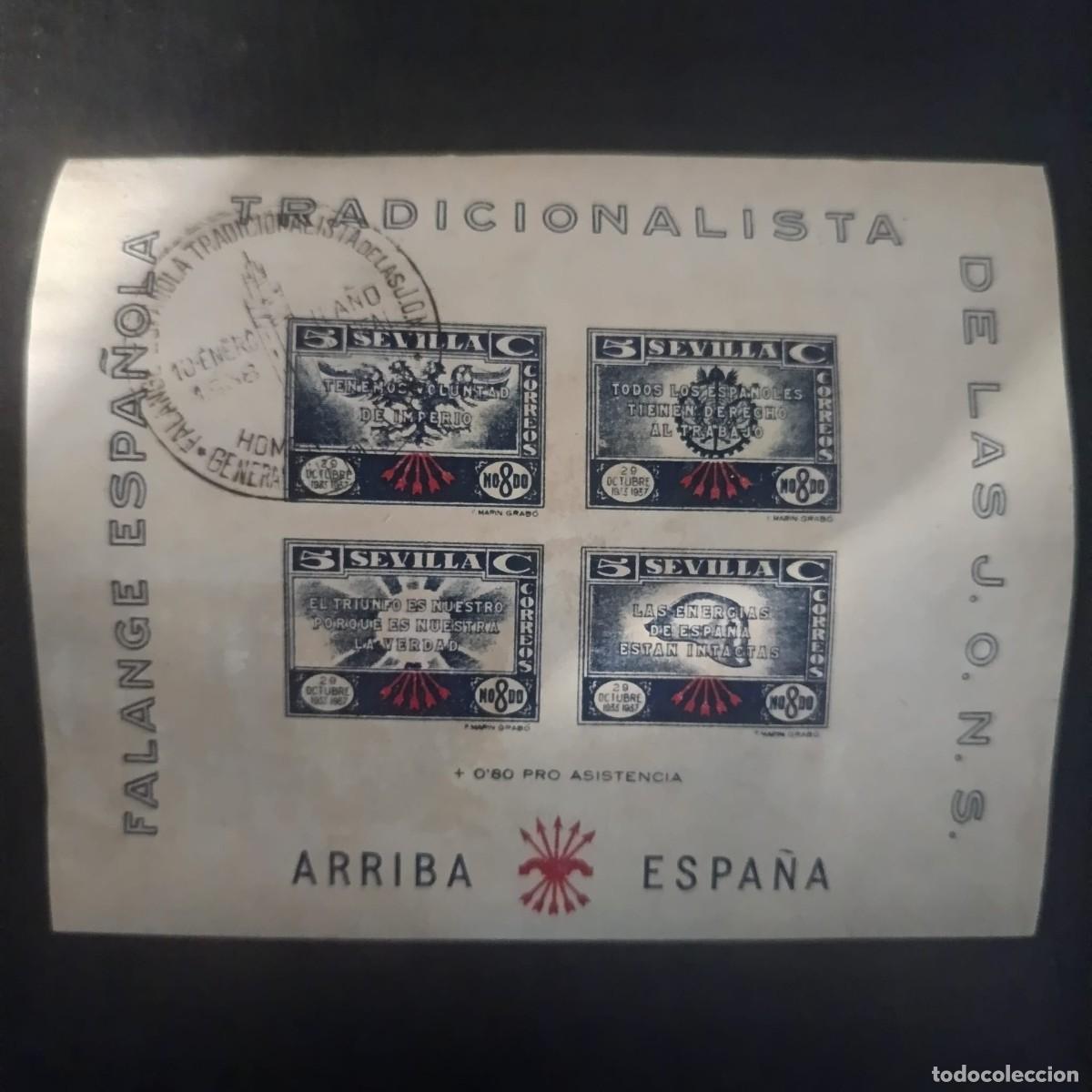 Sellos: Sevilla, Hoja bloque de Falange