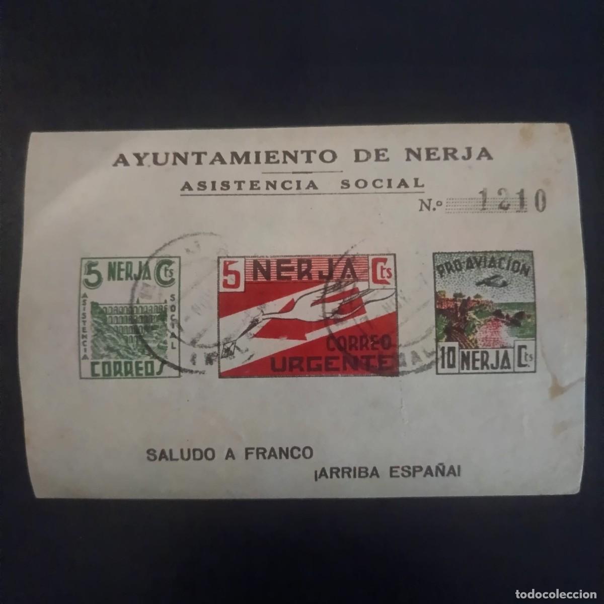 Sellos: Nerja, Hojas bloque guerra civil