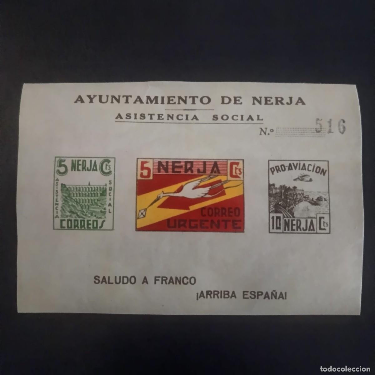 Sellos: Nerja, Hojas bloque guerra civil