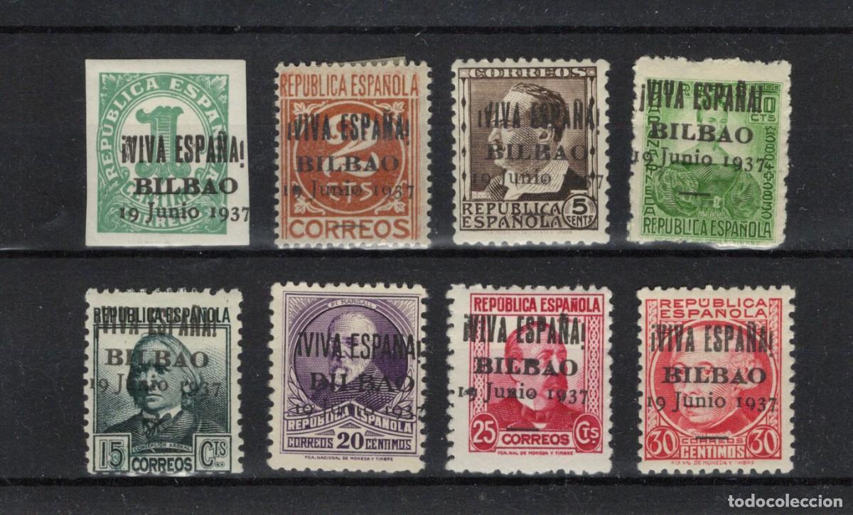 Francobolli: PAT9 Sellos Espa&ntilde;a a&ntilde;o 1937 emisiones locales patrioticas BILBAO EDIFIL 1/8* v.c. 6.50 &euro;