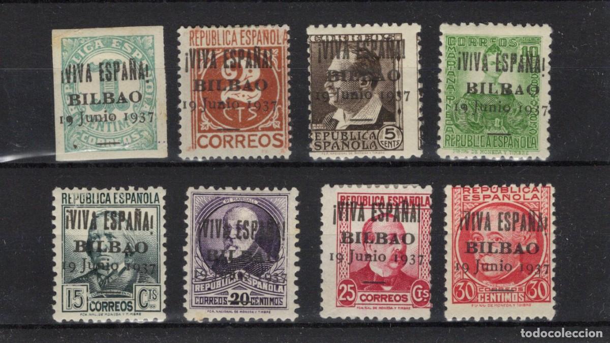 Stamps: PAT10 Sellos Espa&ntilde;a a&ntilde;o 1937 emisiones locales patrioticas BILBAO EDIFIL 1/8* v.c. 6.50 &euro;