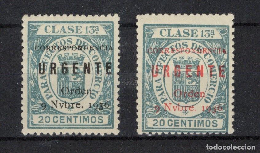 Briefmarken: PAT23 Sellos Espa&ntilde;a a&ntilde;o 1936 emisiones locales patrioticas BURGOS E. 50/51* marquillado sin garantia