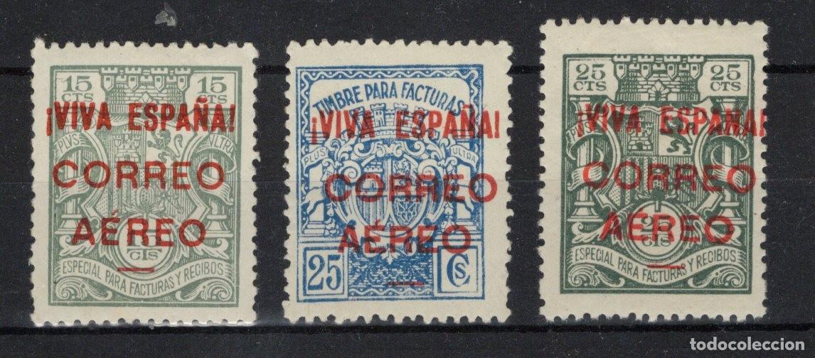 Briefmarken: PAT25 Sellos Espa&ntilde;a a&ntilde;o 1936 emisiones locales BURGOS E. 56/58* marquillado corona mural v.c. 410&euro;