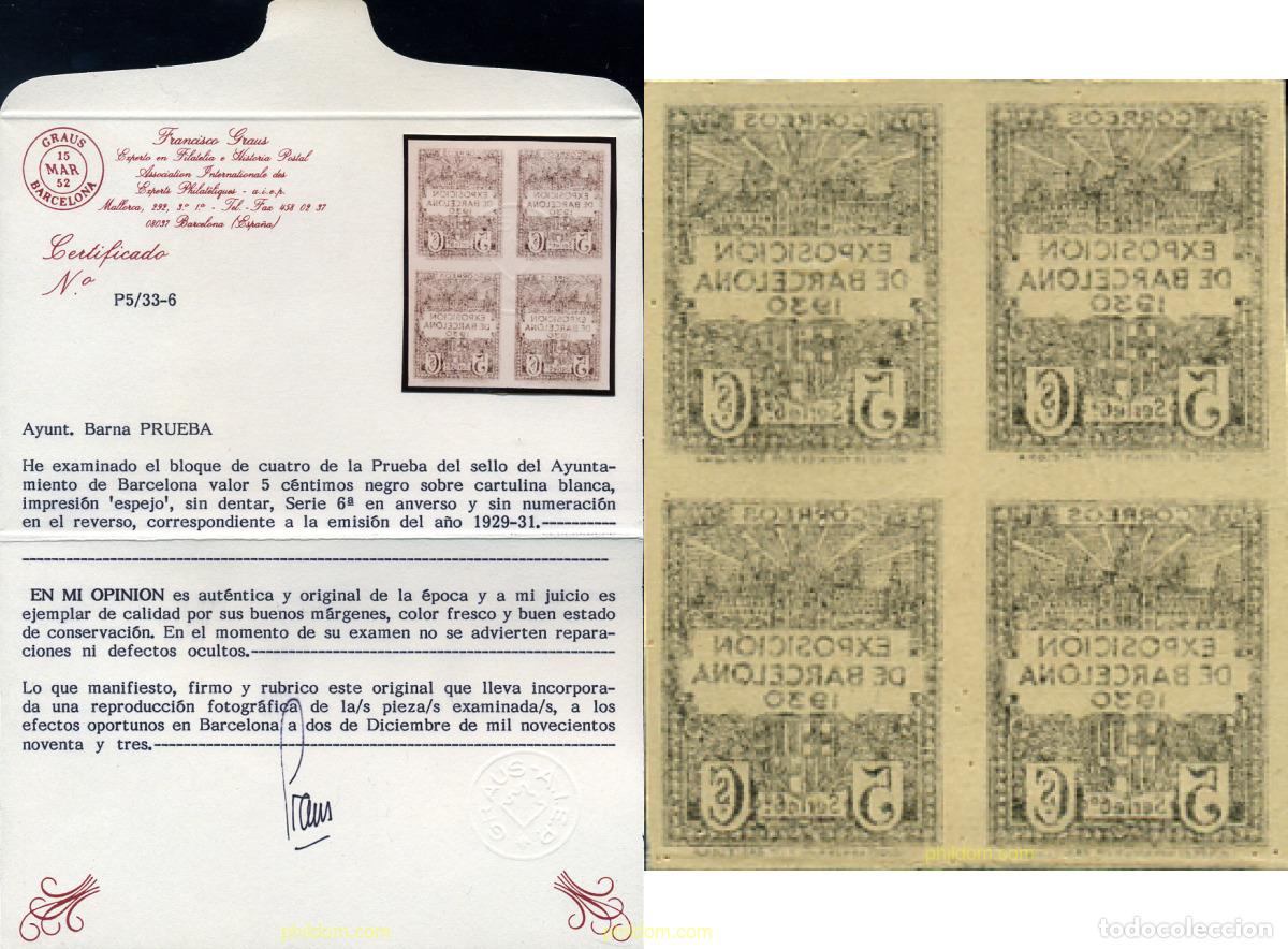 Sellos: 273998 MNH ESPA&Ntilde;A. Barcelona 1930 EXPOSICION FILATELICA EN BARCELONA 1930