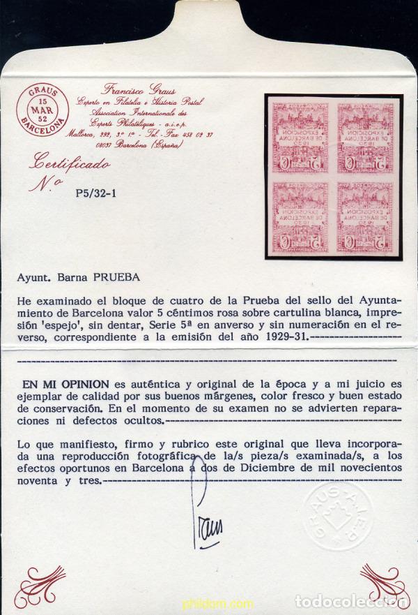 Sellos: 273999 MNH ESPA&Ntilde;A. Barcelona 1930 EXPOSICION FILATELICA EN BARCELONA 1930