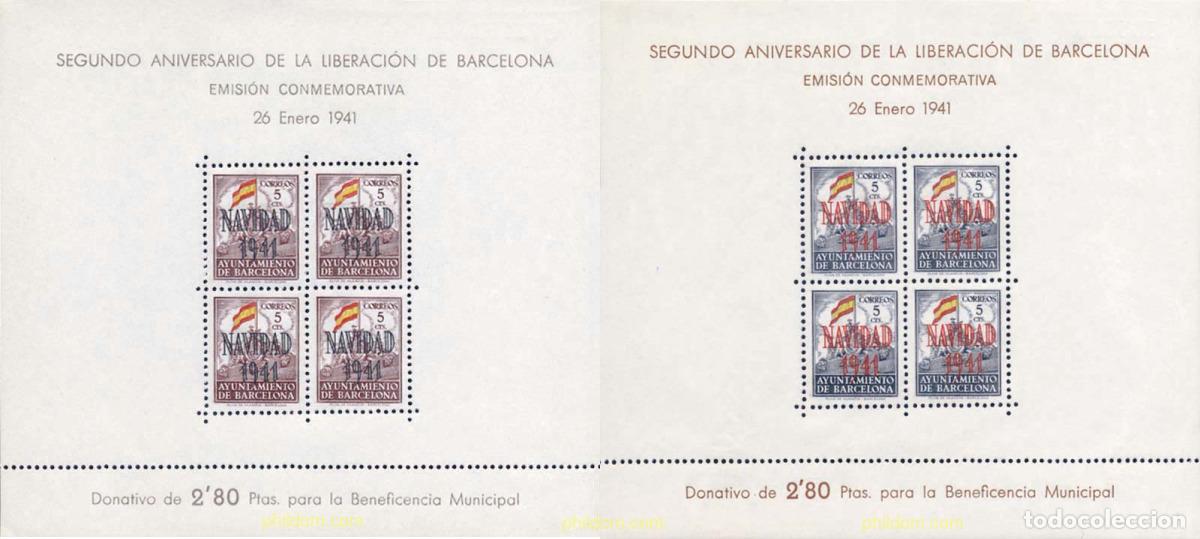 Sellos: 131295 MNH ESPA&Ntilde;A. Barcelona 1941 NAVIDAD