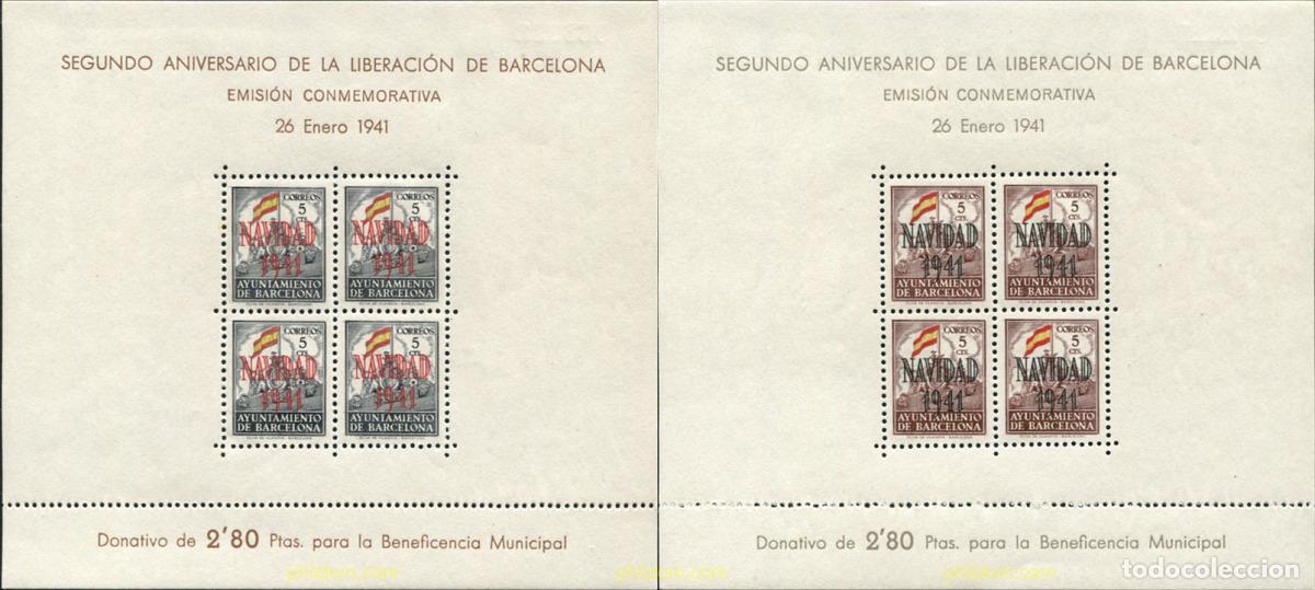 Sellos: 627317 HINGED ESPA&Ntilde;A. Barcelona 1941 NAVIDAD