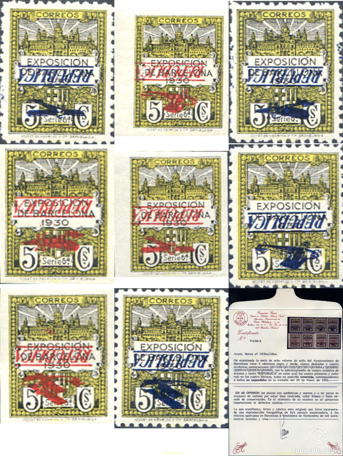 Sellos: 271502 MNH ESPA&Ntilde;A. Barcelona 1932 EXPOSICION FILATELICA EN BARCELONA 1930
