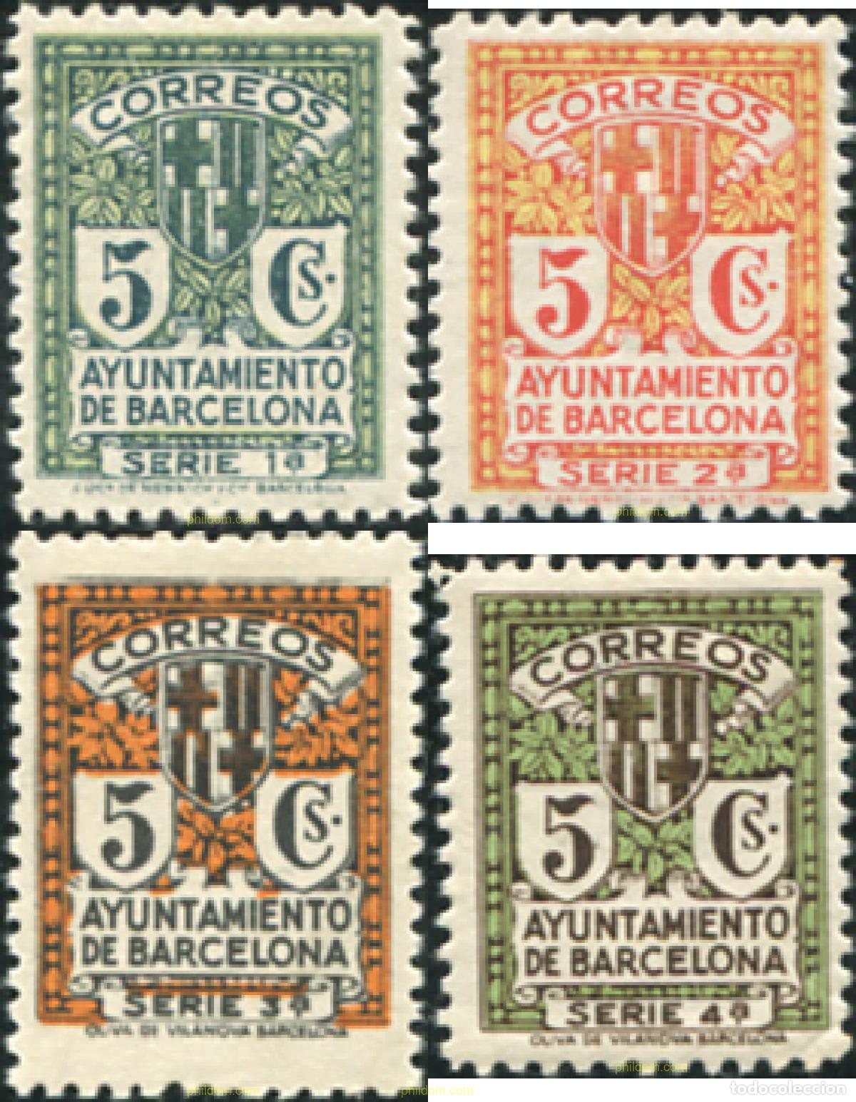 Sellos: 627423 MNH ESPA&Ntilde;A. Barcelona 1932 ESCUDO DE LA CIUDAD DE BARCELONA