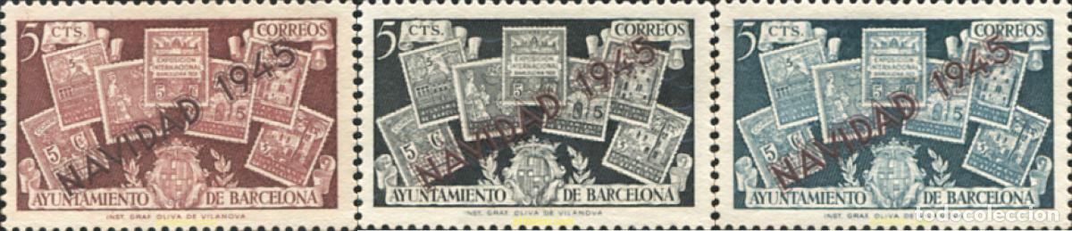 Sellos: 131401 MNH ESPA&Ntilde;A. Barcelona 1945 NAVIDAD