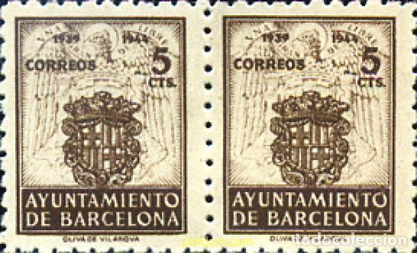 Sellos: 272265 MNH ESPA&Ntilde;A. Barcelona 1944 ESCUDO DE LA CIUDAD DE BARCELONA