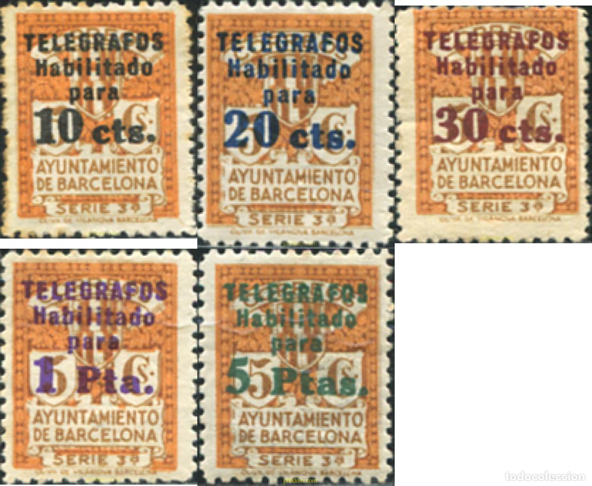 Sellos: 612652 HINGED ESPA&Ntilde;A. Barcelona 1934 TELEGRAFOS